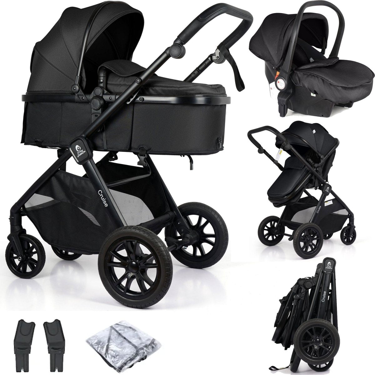 For Your Little One Cruise 3 In 1 Travel System With i - Size Car Seat - Eclipse Black - For Your Little One