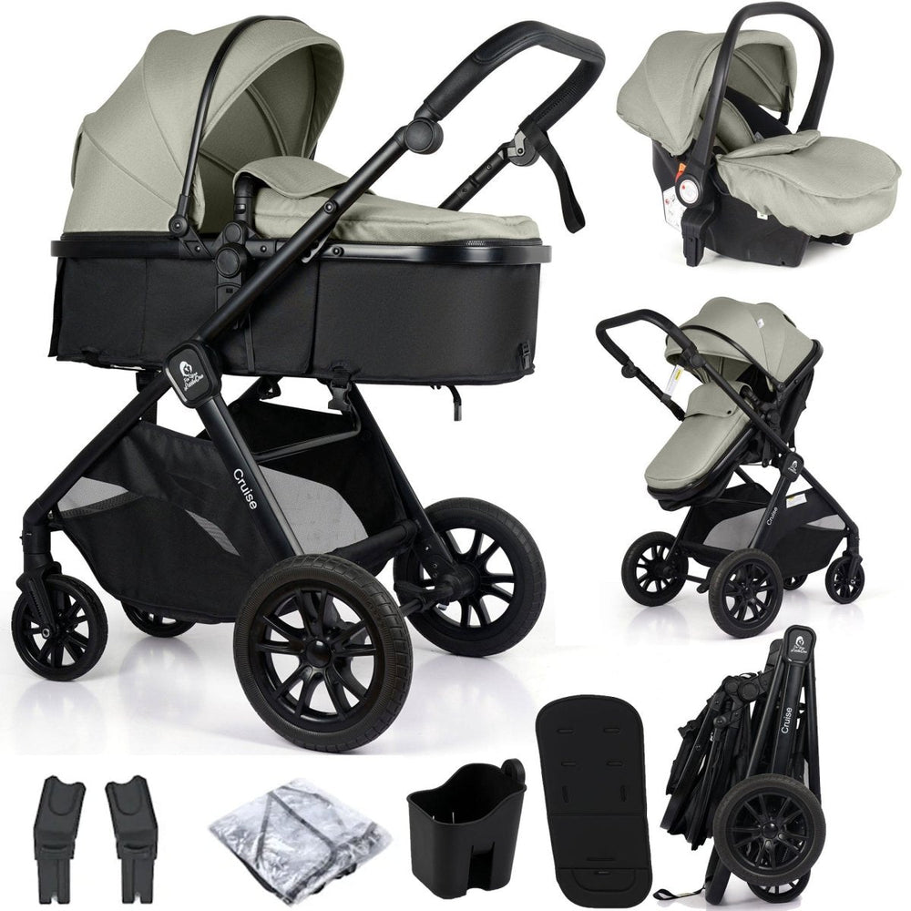 For Your Little One Cruise 3 In 1 Travel System With i - Size Car Seat - Pebble Sage (Free Cupholder And Seat Liner Included!) - For Your Little One