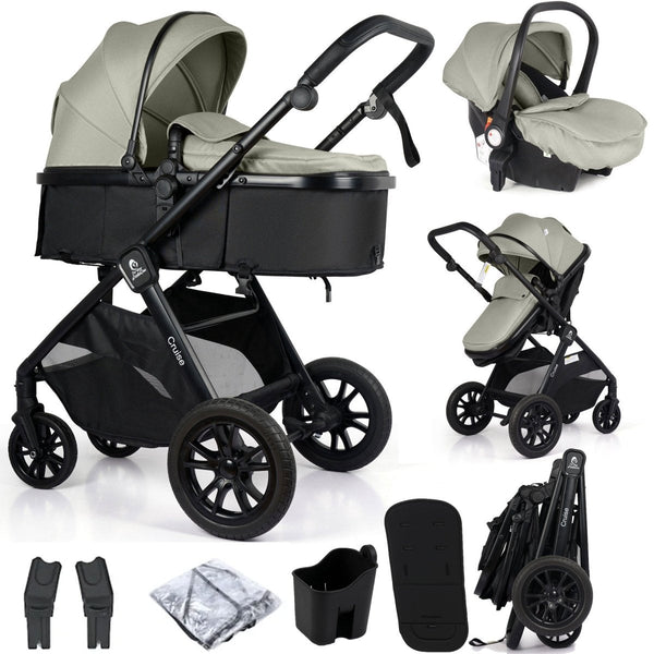 For Your Little One Cruise 3 In 1 Travel System With i - Size Car Seat - Pebble Sage (Free Cupholder And Seat Liner Included!) - For Your Little One