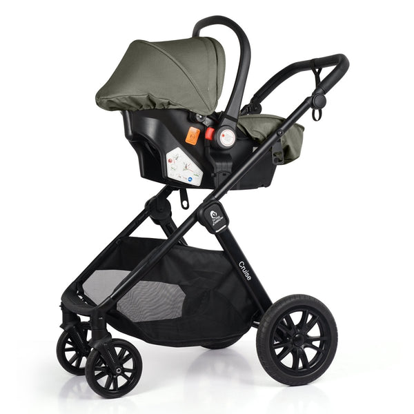 For Your Little One Cruise 3 In 1 Travel System With i - Size Car Seat - Pebble Sage (Free Cupholder And Seat Liner Included!) - For Your Little One