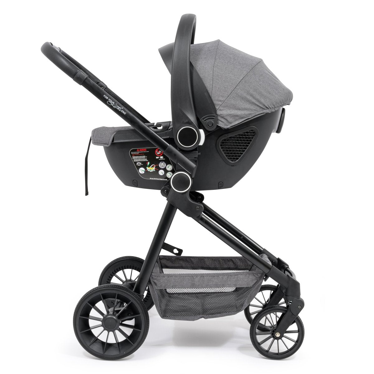 For Your Little One LITE 3 In 1 Travel System with i - Size Car Seat And Base - Slate Grey - For Your Little One