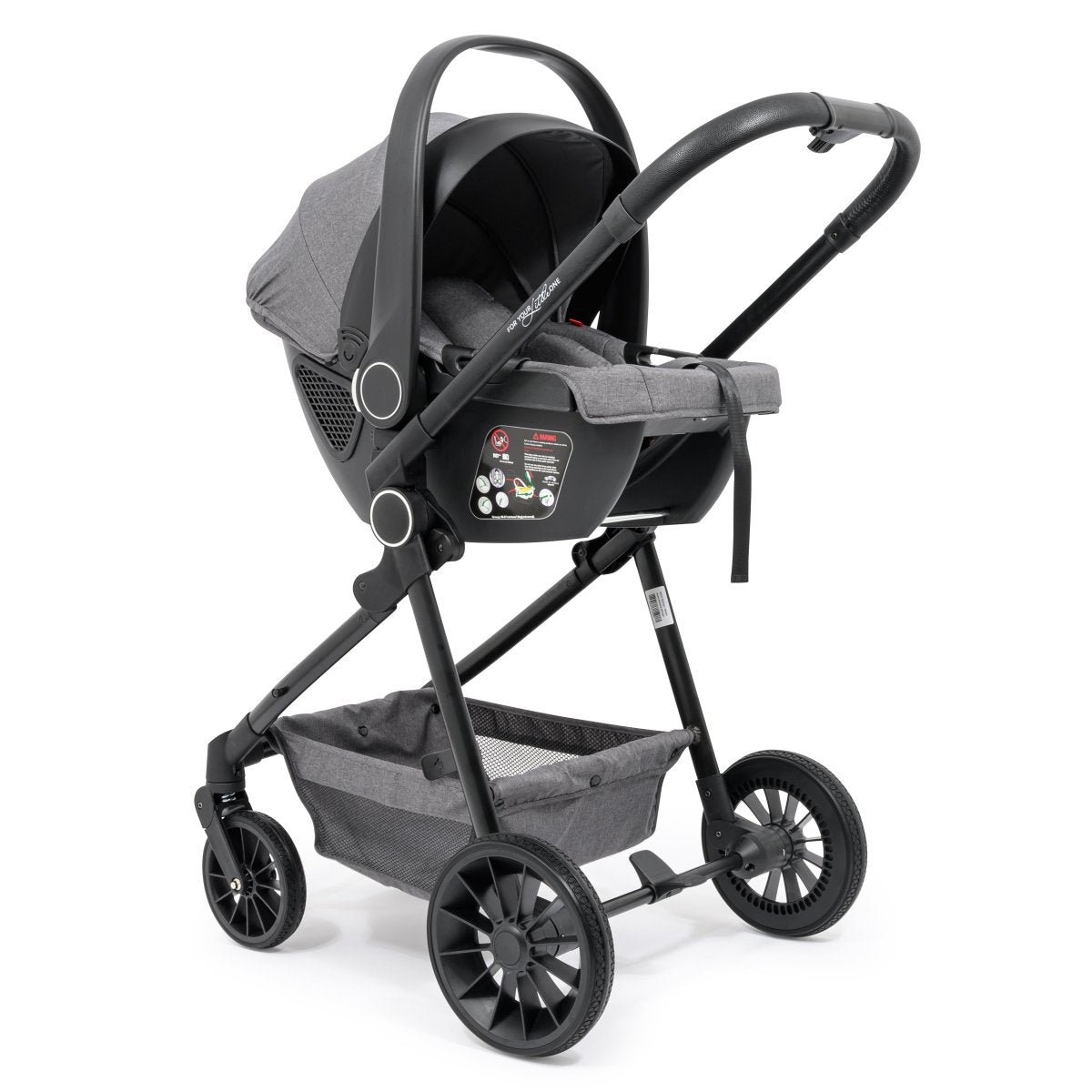 For Your Little One LITE 3 In 1 Travel System with i - Size Car Seat And Base - Slate Grey - For Your Little One