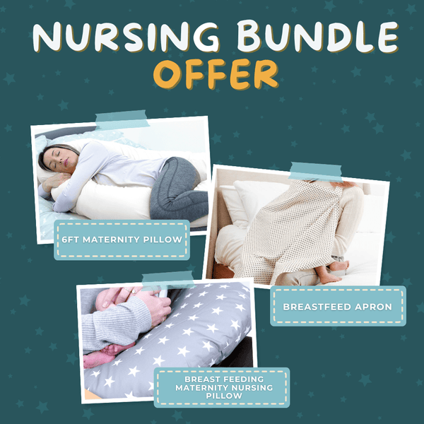 For Your Little One Nursing Bundle - Nursing Pillow / 6 ft Maternity Pillow / Breastfeeding Apron - For Your Little One