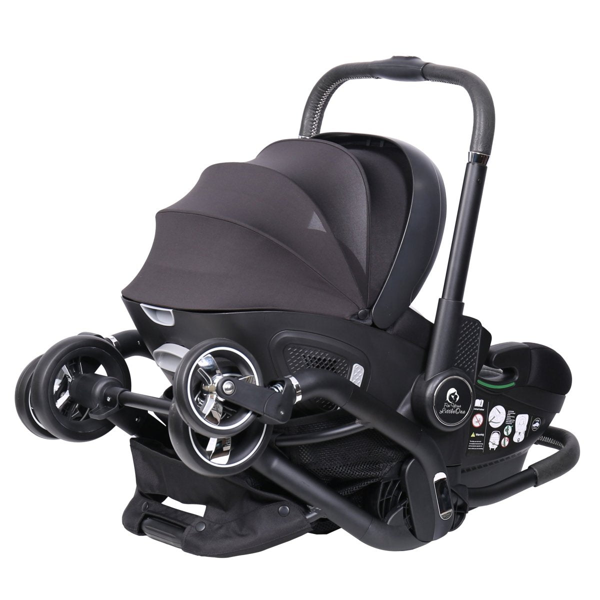 For Your Little One Qubi Infant Car Seat & Stroller 7 Piece Bundle - Eclipse Black - For Your Little One