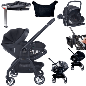 For Your Little One Qubi Infant Car Seat & Stroller 7 Piece Bundle - Eclipse Black - For Your Little One