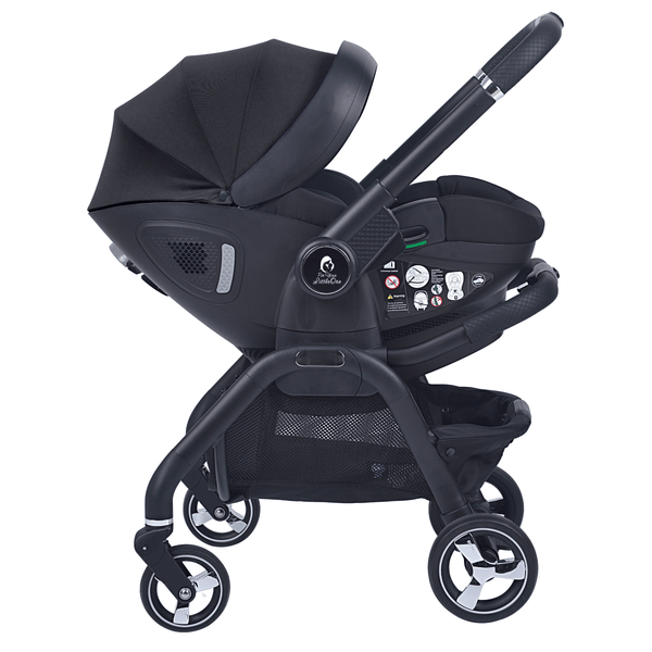For Your Little One Qubi Infant Car Seat & Stroller 7 Piece Bundle - Eclipse Black - For Your Little One