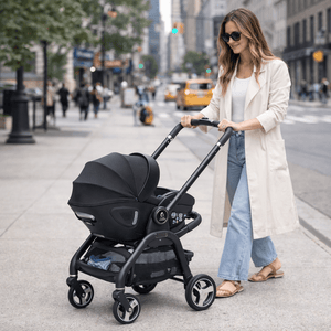 For Your Little One Qubi Infant Car Seat & Stroller 7 Piece Bundle - Eclipse Black - For Your Little One