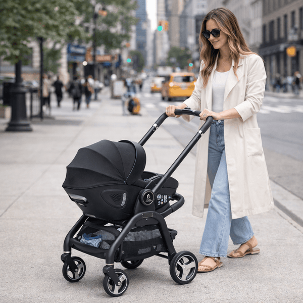 For Your Little One Qubi Infant Car Seat & Stroller 7 Piece Bundle - Eclipse Black - For Your Little One
