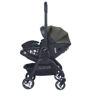 For Your Little One Qubi Infant Car Seat & Stroller 7 Piece Bundle - Olive Grey - For Your Little One
