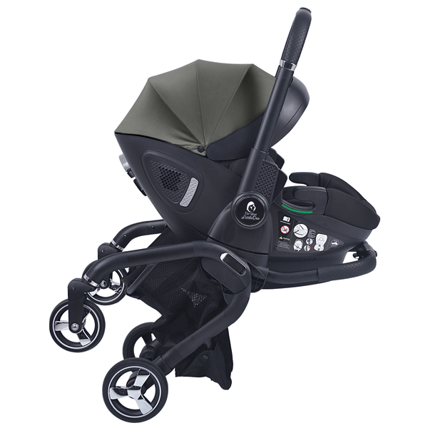 For Your Little One Qubi Infant Car Seat & Stroller 7 Piece Bundle - Olive Grey - For Your Little One