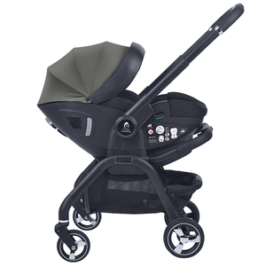 For Your Little One Qubi Infant Car Seat & Stroller 7 Piece Bundle - Olive Grey - For Your Little One