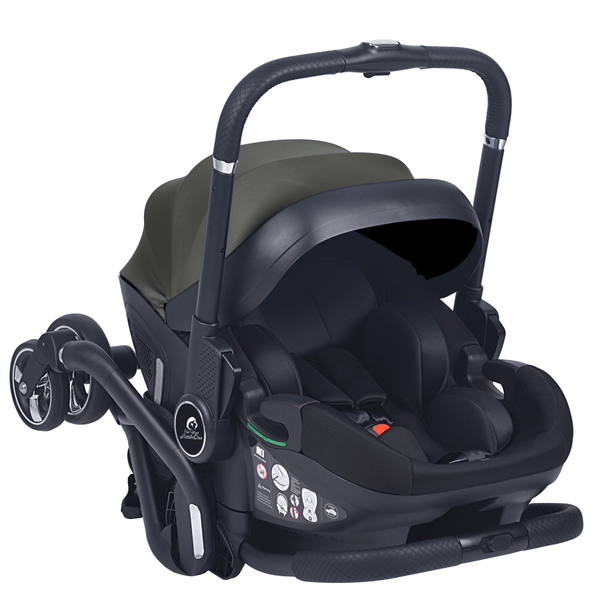 For Your Little One Qubi Infant Car Seat & Stroller 7 Piece Bundle - Olive Grey - For Your Little One