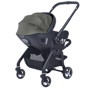 For Your Little One Qubi Infant Car Seat & Stroller 7 Piece Bundle - Olive Grey - For Your Little One