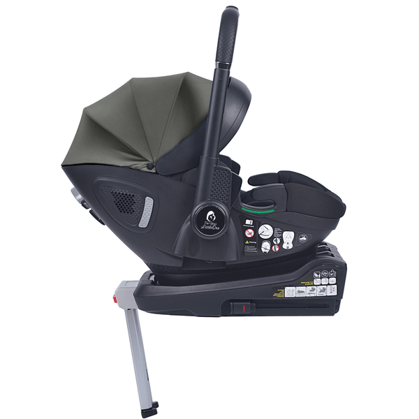 For Your Little One Qubi Infant Car Seat & Stroller 7 Piece Bundle - Olive Grey - For Your Little One
