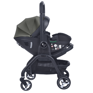 For Your Little One Qubi Infant Car Seat & Stroller 7 Piece Bundle - Olive Grey - For Your Little One