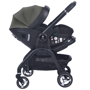For Your Little One Qubi Infant Car Seat & Stroller 7 Piece Bundle - Olive Grey - For Your Little One