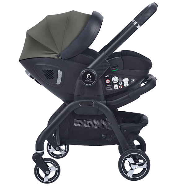 For Your Little One Qubi Infant Car Seat & Stroller 7 Piece Bundle - Olive Grey - For Your Little One
