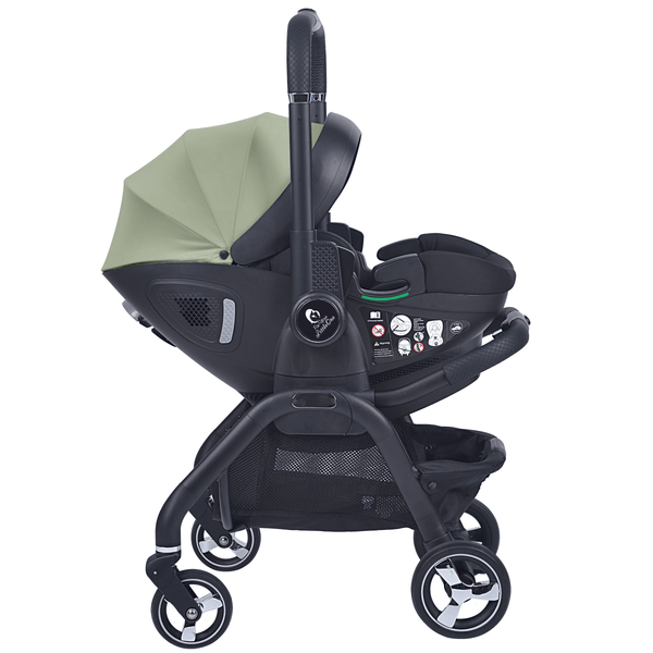 For Your Little One Qubi Infant Car Seat & Stroller 7 Piece Bundle - Sage Green - For Your Little One