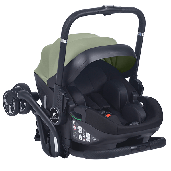 For Your Little One Qubi Infant Car Seat & Stroller 7 Piece Bundle - Sage Green - For Your Little One