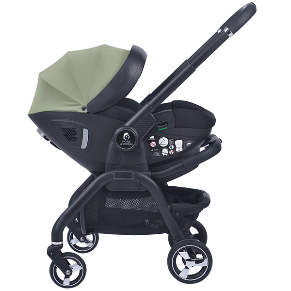 For Your Little One Qubi Infant Car Seat & Stroller 7 Piece Bundle - Sage Green - For Your Little One