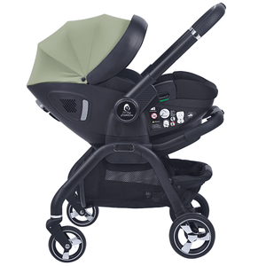 For Your Little One Qubi Infant Car Seat & Stroller 7 Piece Bundle - Sage Green - For Your Little One