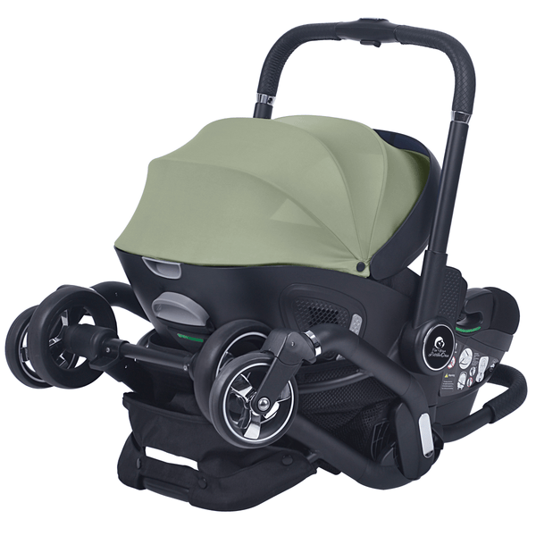 For Your Little One Qubi Infant Car Seat & Stroller 7 Piece Bundle - Sage Green - For Your Little One