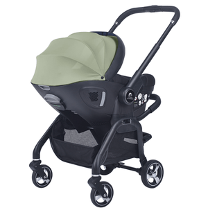 For Your Little One Qubi Infant Car Seat & Stroller 7 Piece Bundle - Sage Green - For Your Little One