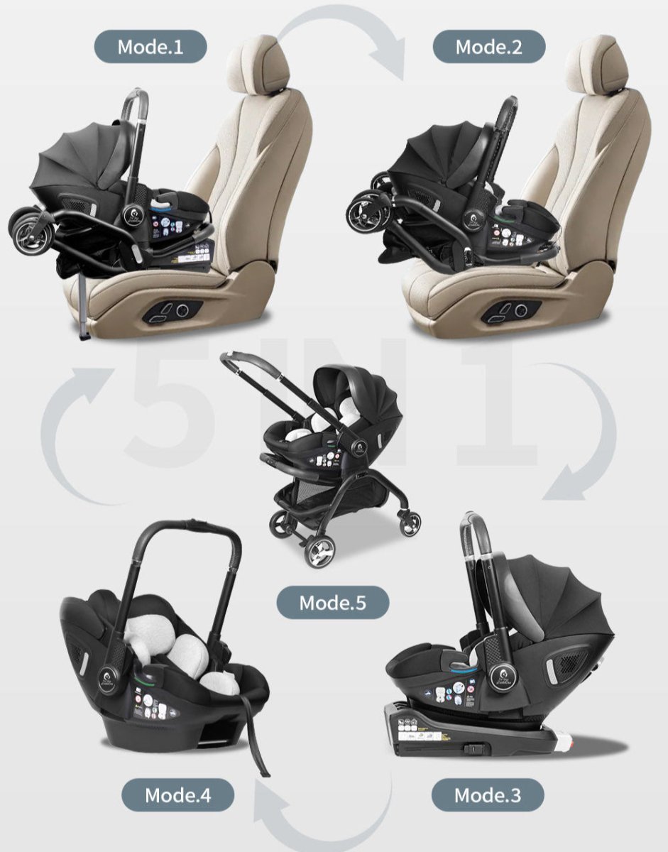 For Your Little One Qubi Infant Car Seat & Stroller & Base - Eclipse Black - For Your Little One