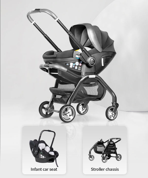 For Your Little One Qubi Infant Car Seat & Stroller & Base - Eclipse Black - For Your Little One
