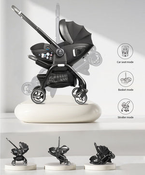 For Your Little One Qubi Infant Car Seat & Stroller & Base - Eclipse Black - For Your Little One