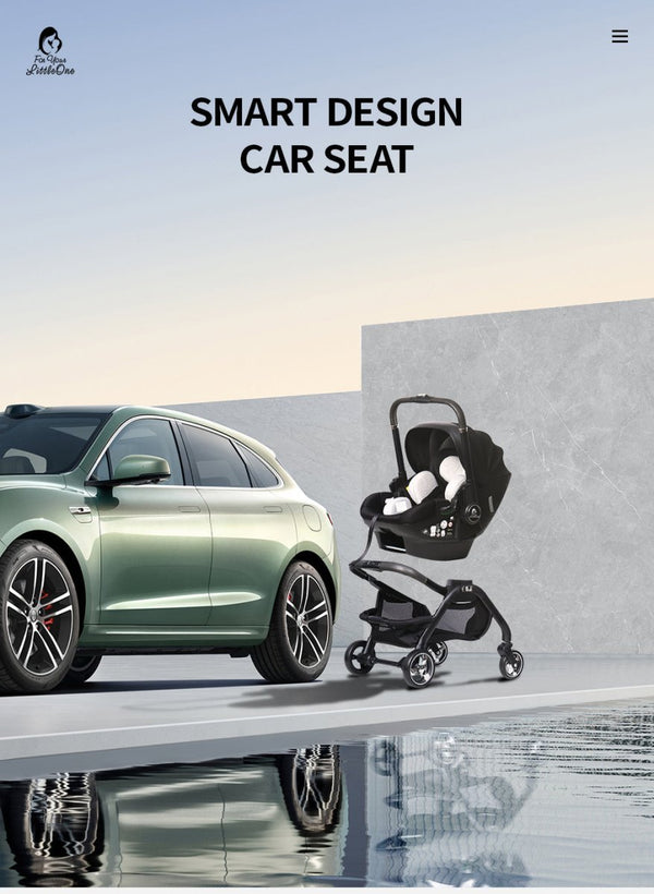 For Your Little One Qubi Infant Car Seat & Stroller & Base - Eclipse Black - For Your Little One