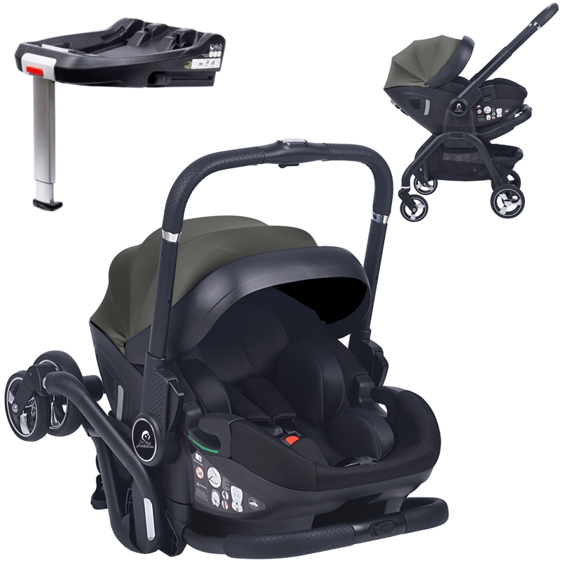 For Your Little One Qubi Infant Car Seat Stroller & Base - Olive Grey