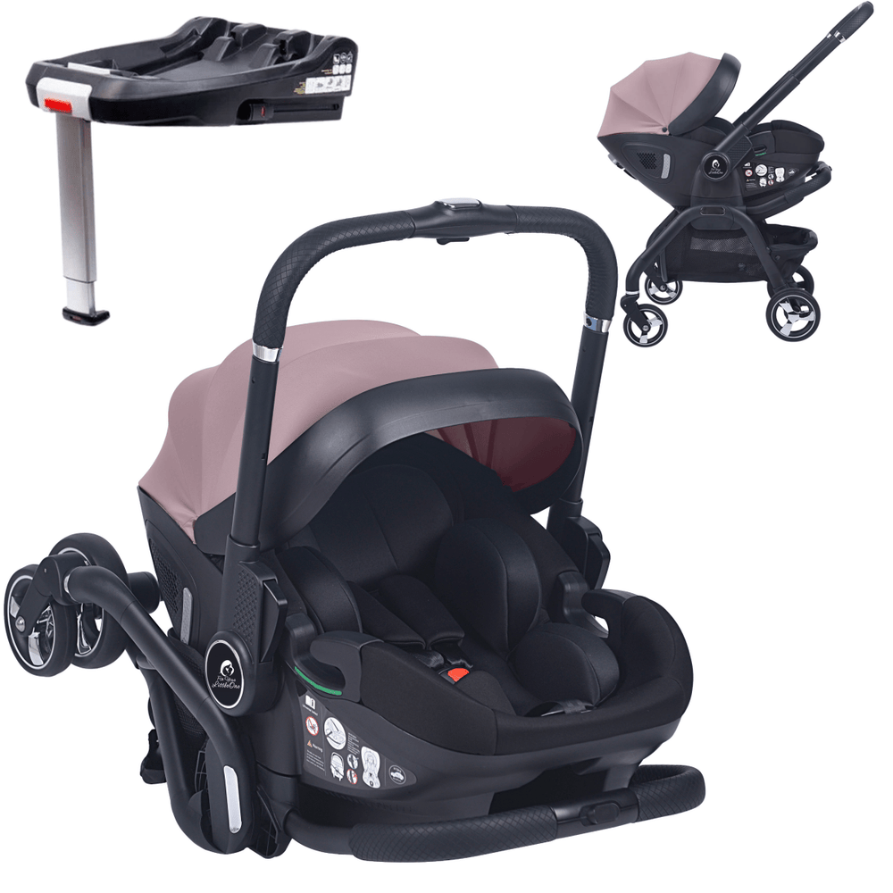 For Your Little One Qubi Infant Car Seat & Stroller & Base - Pastel Pink - For Your Little One