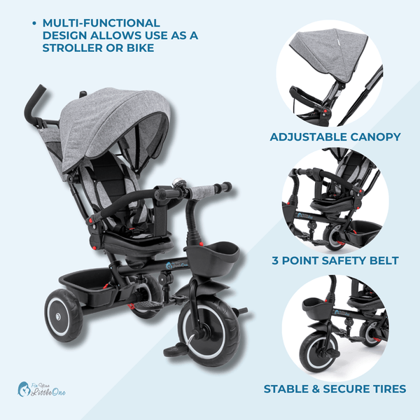 Foryourlittleone 6 in 1 Trike V3 - Blue (9 months - 5 years) - For Your Little One