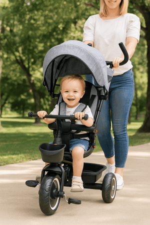 Foryourlittleone 6 in 1 Trike V3 - Grey (9 months - 5 years) - For Your Little One