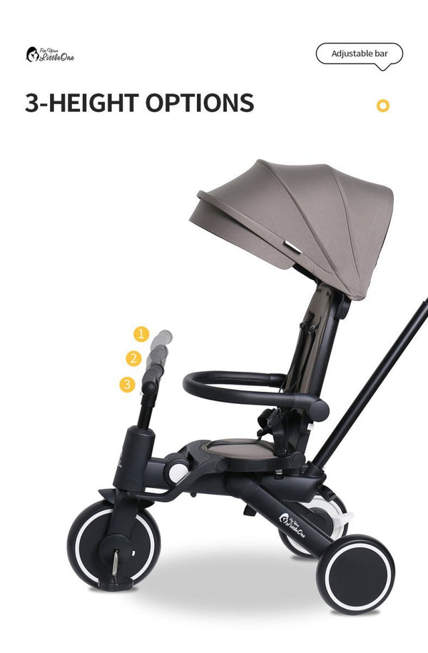 Foryourlittleone Xplor 6 in 1 Foldable Trike - Grey Olive (10m - 5y) - For Your Little One