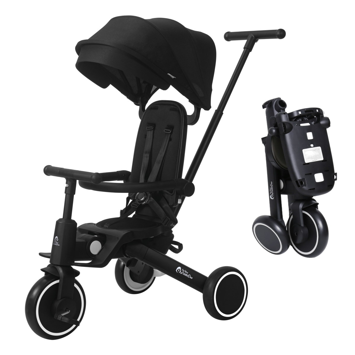 Foryourlittleone Xplor 6 in 1 Foldable Trike - Jet Black (10m - 5y) - For Your Little One