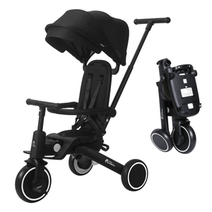Foryourlittleone Xplor 6 in 1 Foldable Trike - Jet Black (10m - 5y) - For Your Little One