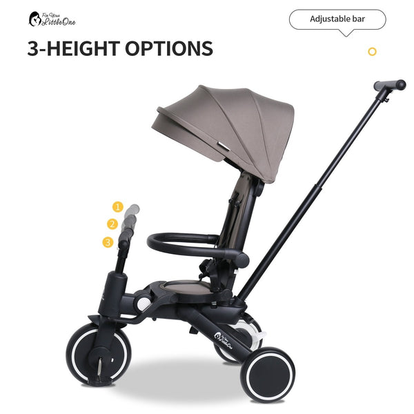 Foryourlittleone Xplor 6 in 1 Foldable Trike - Jet Black (10m - 5y) - For Your Little One
