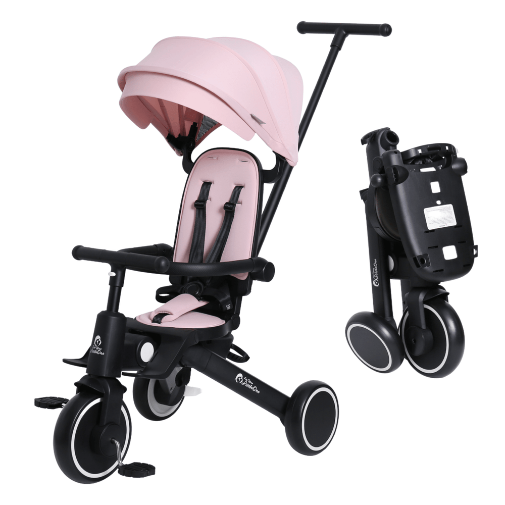 Foryourlittleone Xplor 6 in 1 Foldable Trike - Pastel Pink (10m - 5y) - For Your Little One