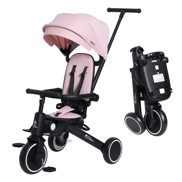 Foryourlittleone Xplor 6 in 1 Foldable Trike - Pastel Pink (10m - 5y) - For Your Little One