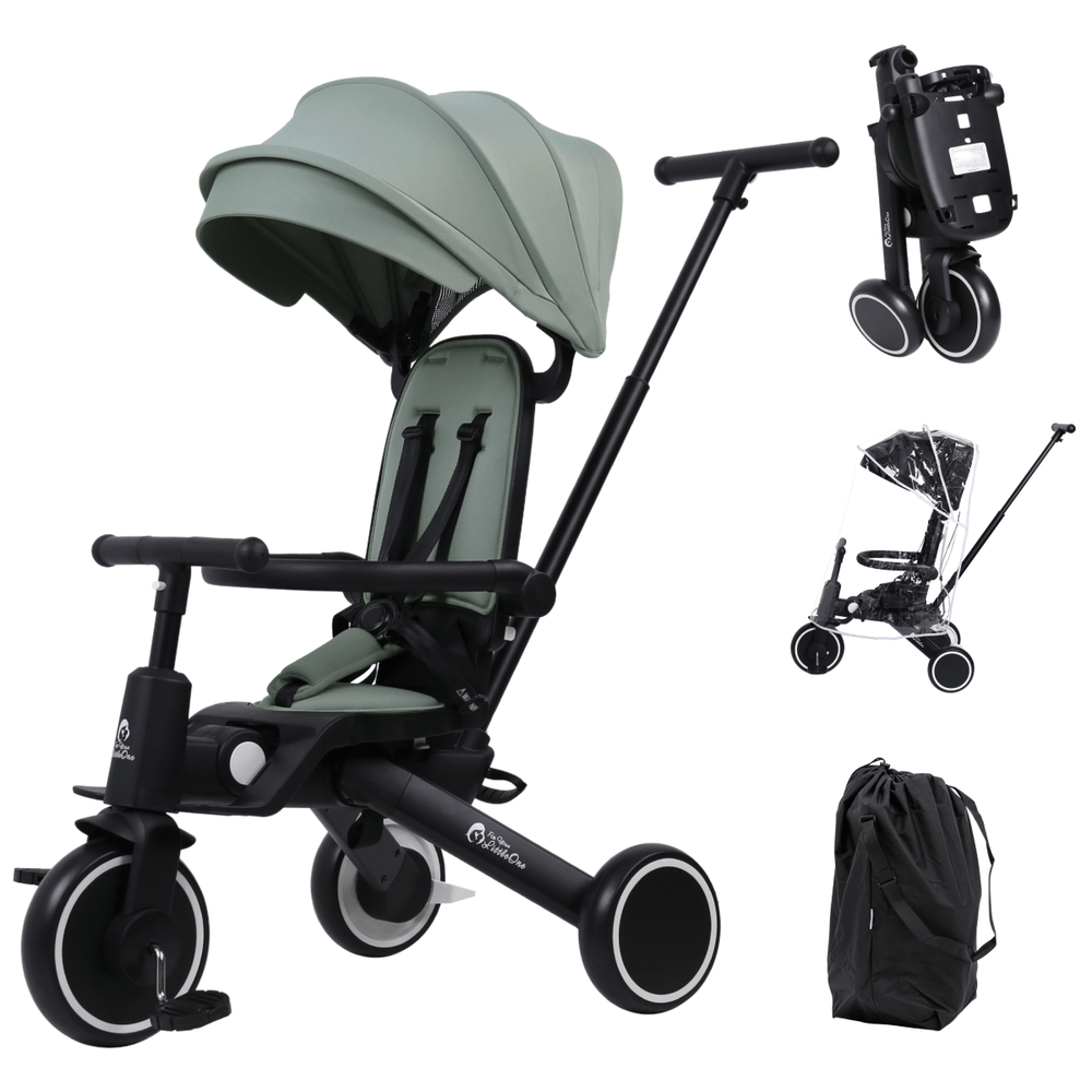Foryourlittleone Xplor Plus 6 in 1 Foldable Trike - Green (10m - 5y) - For Your Little One