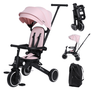 Foryourlittleone Xplor Plus 6 in 1 Foldable Trike - Pastel Pink (10m - 5y) - For Your Little One