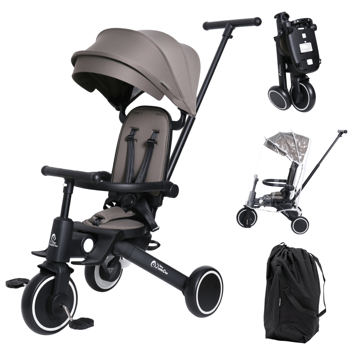 Foryourlittleone Xplor Plus Foldable Trike - Grey Olive (2025) - For Your Little One