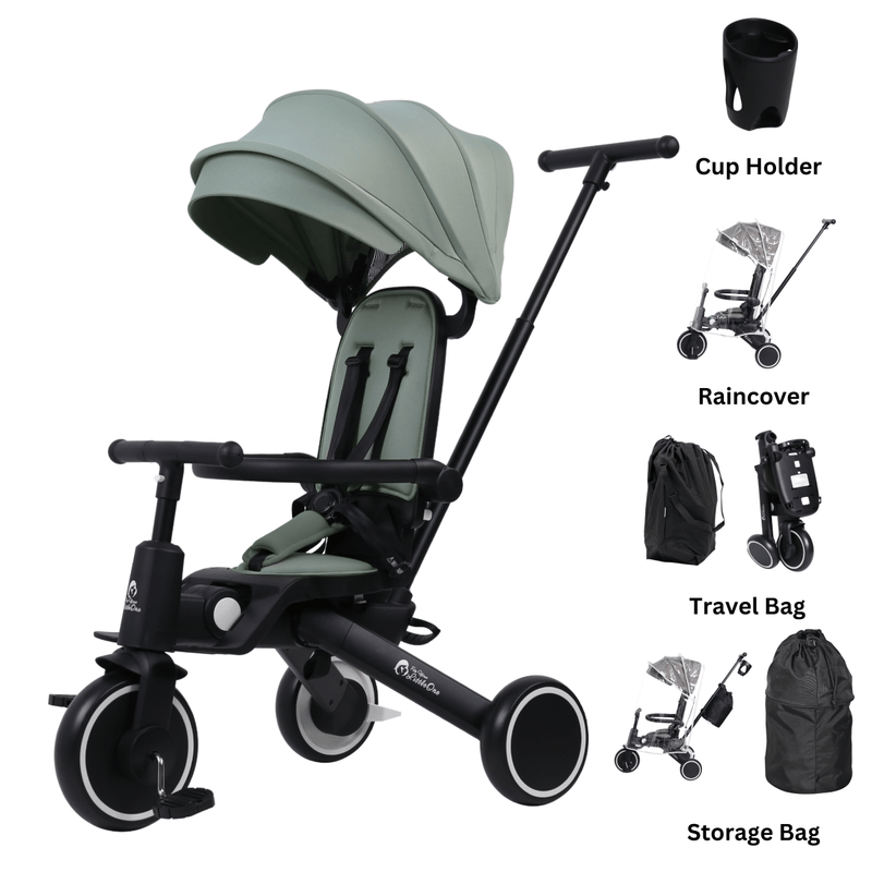 Foryourlittleone Xplor Ultimate 6 in 1 Foldable Trike - Green (10m-4y)