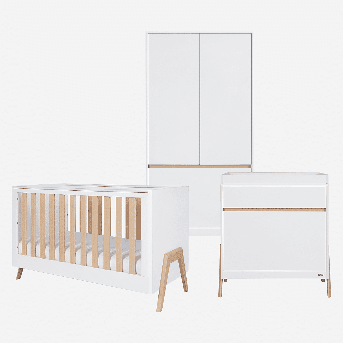 Tutti Bambini Fuori 3pc Room Set - White/Light Oak -  | For Your Little One