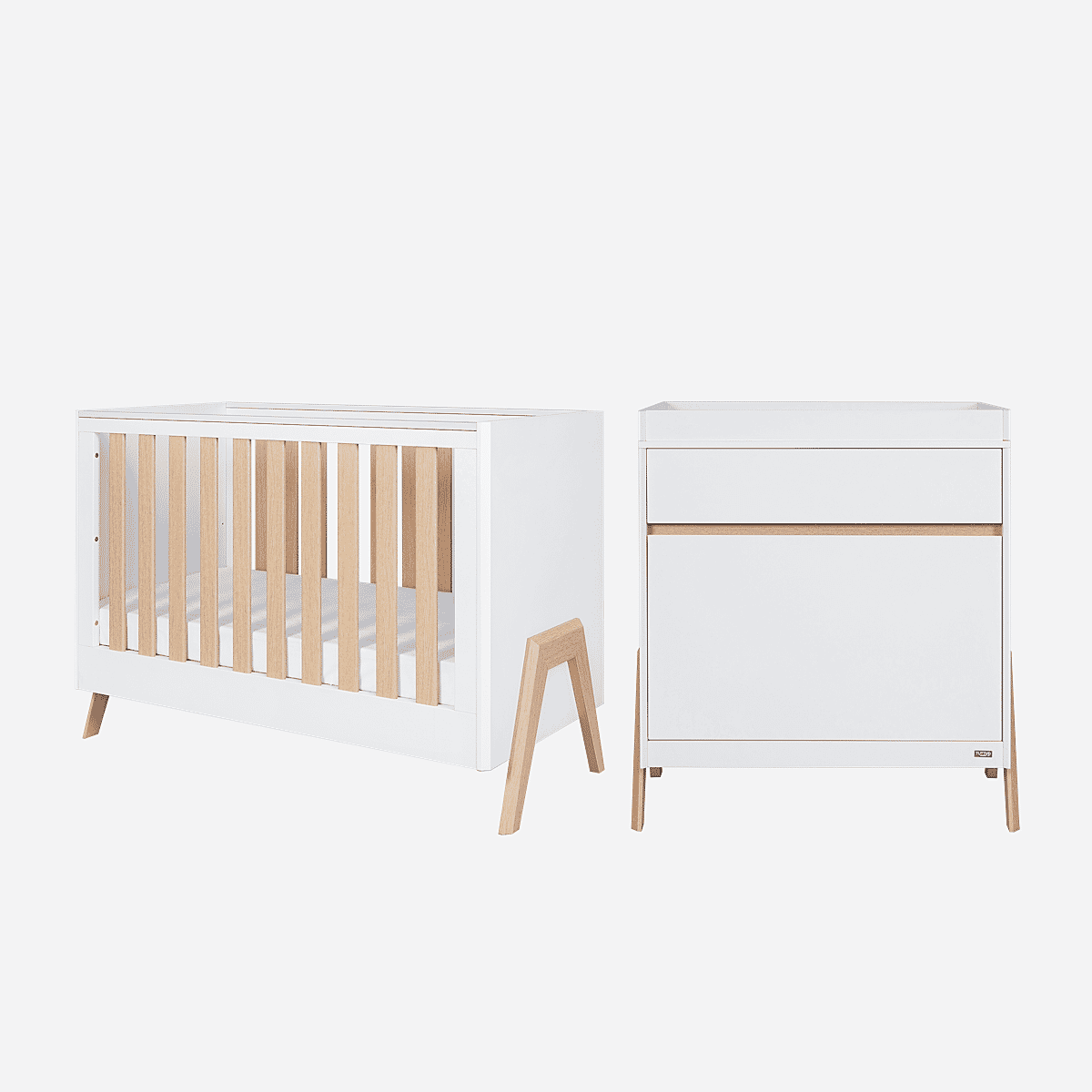 Tutti Bambini Fuori Mini 2pc Room Set - White/Light Oak - For Your Little One