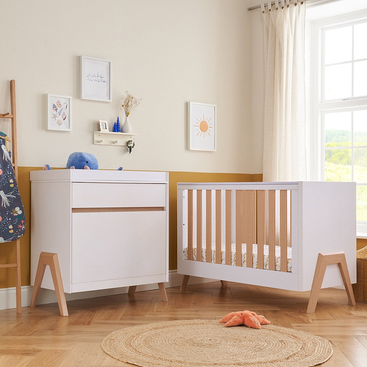 Tutti Bambini Fuori Mini 2pc Room Set - White/Light Oak - For Your Little One