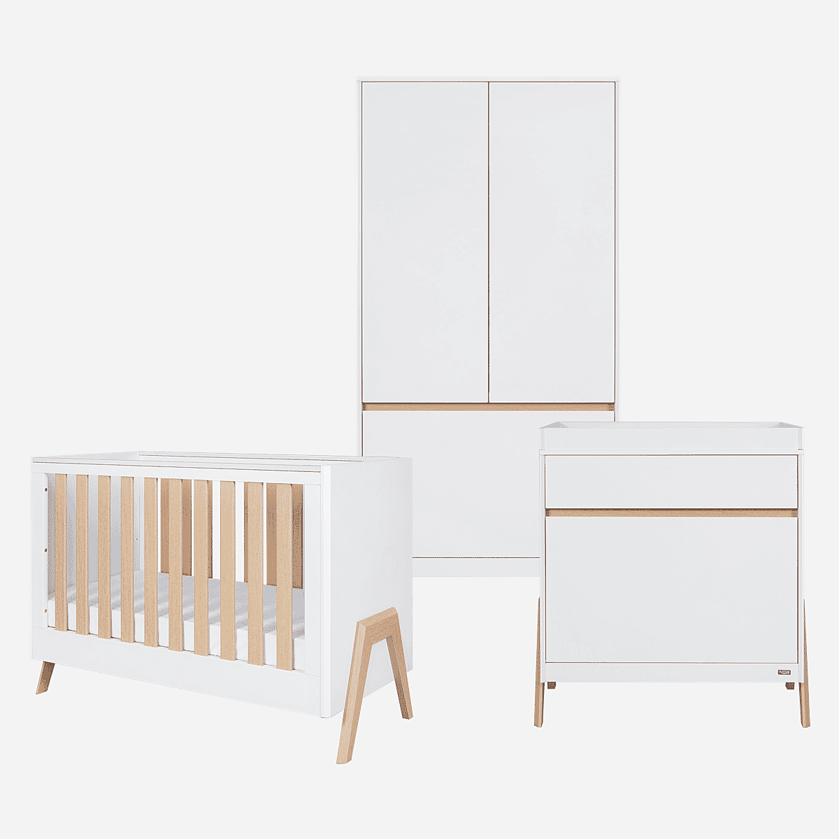 Tutti Bambini Fuori Mini 3pc Room Set - White/Light Oak - For Your Little One