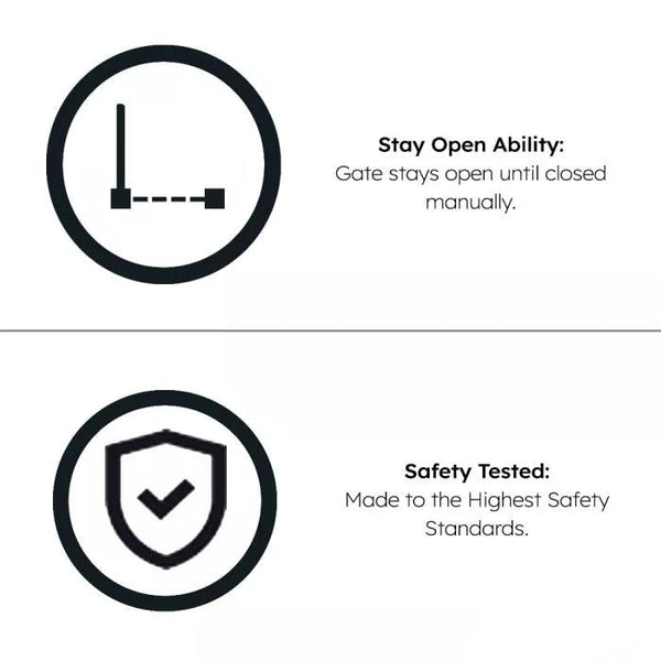 FYLO Baby Safety Stair Gate Pressure Fit 75cm - 86cm - Grey - Grade A - For Your Little One